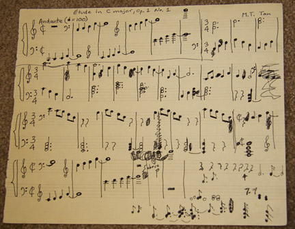 Etude in C, Op. 1 No. 1, by Minh Tan (original manuscript)
